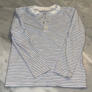 Crewcuts Blue and White Striped Long Sleeve Tee
